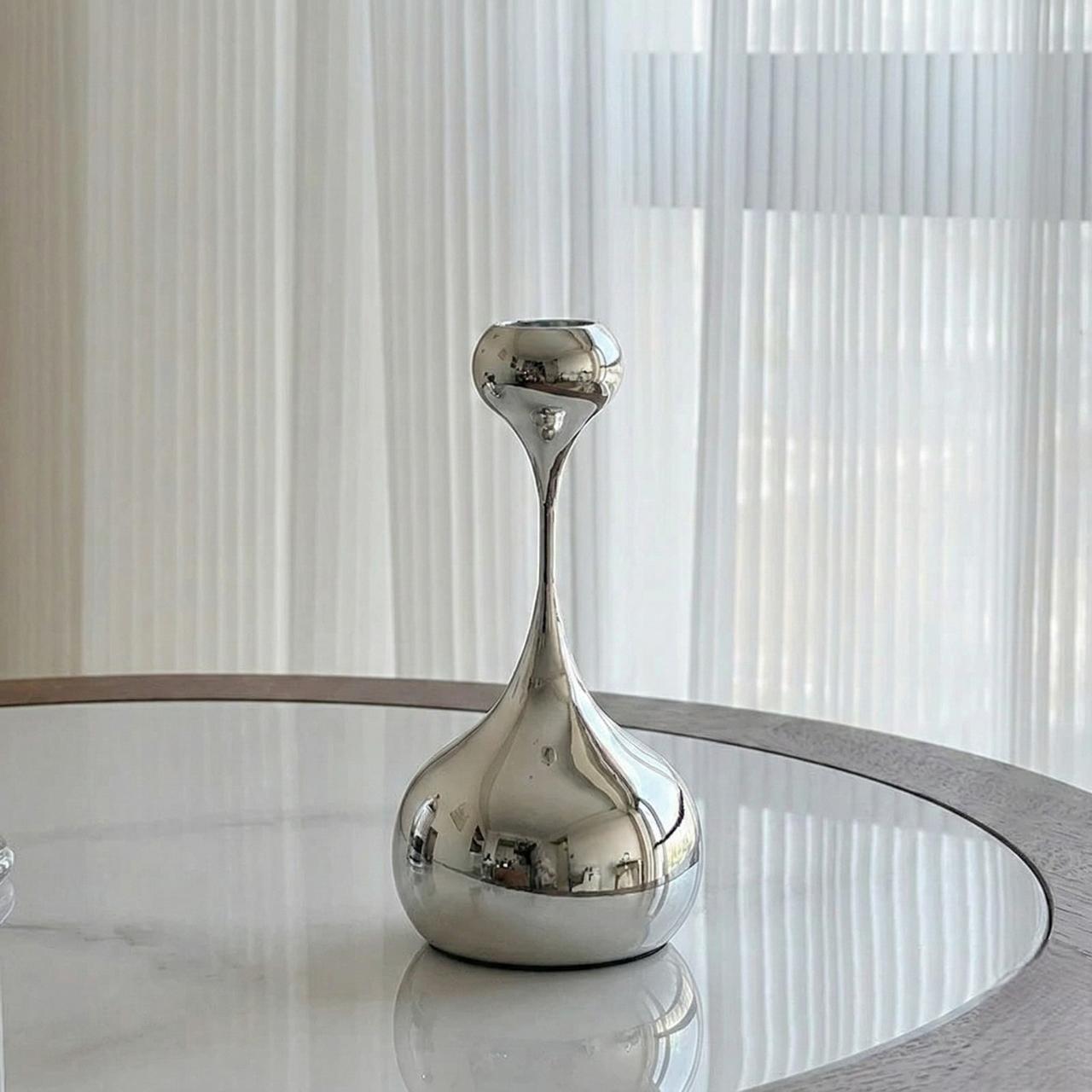 Luma Chrome Candle Holder